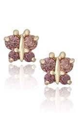 ravishing yellow gold diamond cubic zirconia June birthstone baby earrings